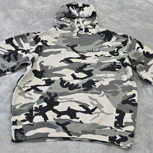 THE HAPPY CLOTHING COMPANY MEN'S CAMO/MULTICOLOR PULLOVER HOODIE SIZE MEDIUM